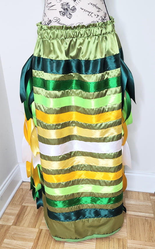 Native American Ribbon Skirt Sacred Sweetgrass Ribbon Skirt Light Green Ribbon Skirt