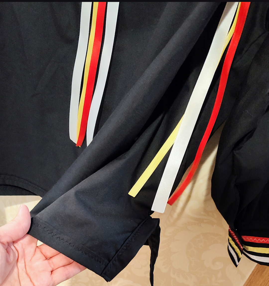 Ribbon Shirt Native American Made Hand Made Black Ribbon Shirt Four Direction Color