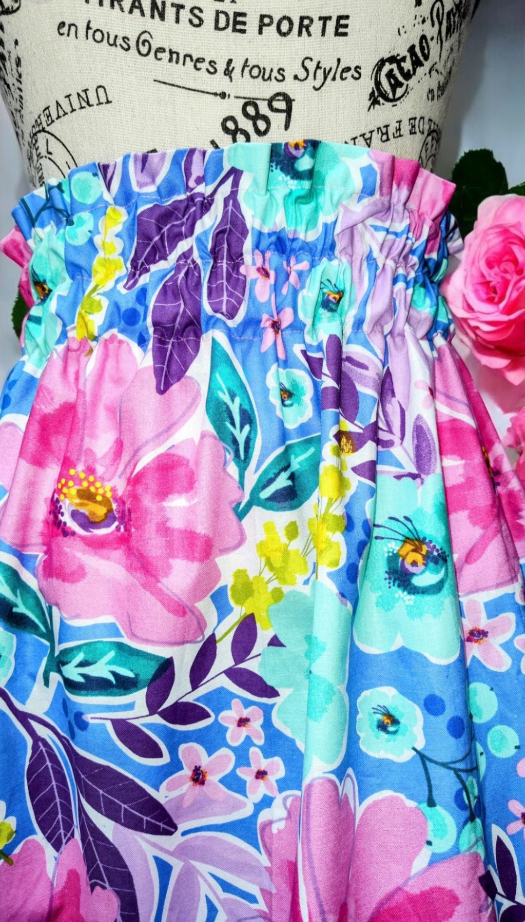 Ribbon Skirt, Floral Ribbon Skirt Multicolored Floral Ribbon Skirt