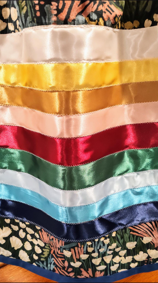 Native American Ribbon Skirt Adelaide Bloom Ribbon Skirt Floral Ribbon Skirt Indigenous Ribbon Skirt